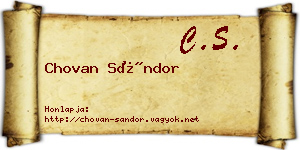 Chovan Sándor névjegykártya
