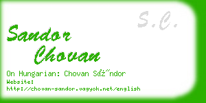 sandor chovan business card